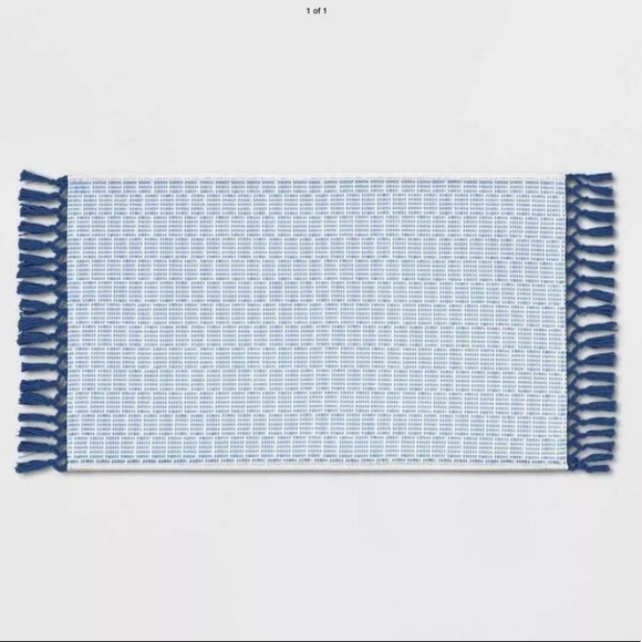 Opalhouse Accents Opalhouse 34x2 Textured Kitchen Rug Fringe Blue